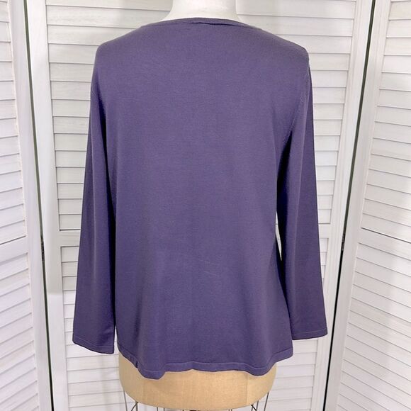 Chico’s Embellished Sweater Size 2 (12) V Neck - Picture 6 of 11